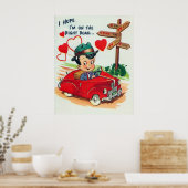 Niedliches Retro-Vintag Valentine-Holiday-Poster Poster (Küche)