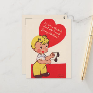 Niedliches Retro Vintag Valentine Postkarte