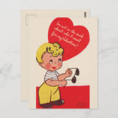 Niedliches Retro Vintag Valentine Postkarte (Vorne/Hinten)