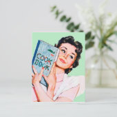 Niedliches Retro Vintage Kochkarte Postkarte (Stehend Vorderseite)