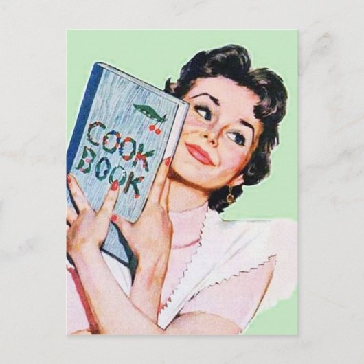 Niedliches Retro Vintage Kochkarte Postkarte (Vorderseite)
