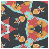 Niedliches Retro-Vintages Deko-Muster Stoff (Nahaufnahme)