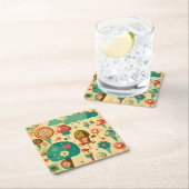 Niedliches Retro-Vintages Eis Rechteckiger Pappuntersetzer (Vor Ort)