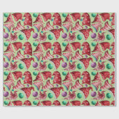 Niedliches Retro-Vintages Gnome-Muster Geschenkpapier (Flach)