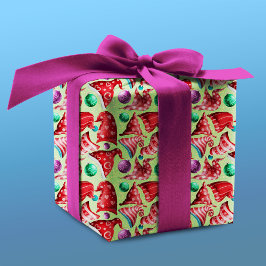 Niedliches Retro-Vintages Gnome-Muster Geschenkpapier