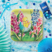 niedliches Retro-Vintages Osterküken-Party Pappteller (Party)