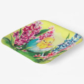 niedliches Retro-Vintages Osterküken-Party Pappteller (Gewinkelt)