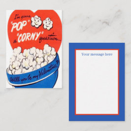 niedliches Retro-Vintages Popcorn Valentine Mitteilungskarte