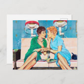 Niedliches retro Vintages Schönheitsgeschäft Feiertagspostkarte (Vorne/Hinten)