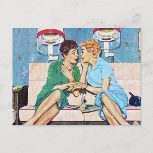 Niedliches retro Vintages Schönheitsgeschäft Feiertagspostkarte (Vorderseite)