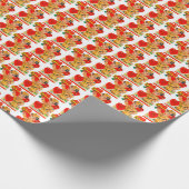 niedliches Retro-Vintages Valentin-Fliesenmuster Geschenkpapier (Ecke)