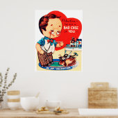 Niedliches Retro-Vintages Valentine-Doctor-Poster Poster (Küche)
