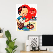 Niedliches Retro-Vintages Valentine-Doctor-Poster Poster (Heimbüro)