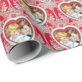 niedliches Retro-Vintages Valentine-Party Geschenkpapier (Rolleneckpunkt)