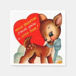 Niedliches Retro-Vintages Valentine Reer Party Serviette