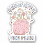 Niedliches Retro-Wachstum mit dem Durchfluss-Vinyl Aufkleber (Vorderseite)