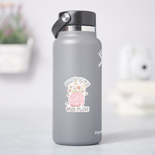 Niedliches Retro-Wachstum mit dem Durchfluss-Vinyl Aufkleber (HydroFlask)