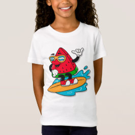 Niedliches Retro-Wassermelone-Surfen T-Shirt