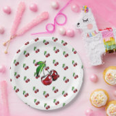 Niedliches Retro wie KirschParty-Papier-Teller Pappteller (Party)