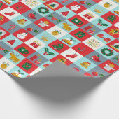 Niedliches Retro Winter Icon Muster Geschenkpapier (Ecke)