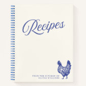 Niedliches Rezept Blaues botanisches Huhn Custom F Notizblock (Vorderseite)