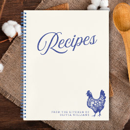 Niedliches Rezept Blaues botanisches Huhn Custom F Notizblock