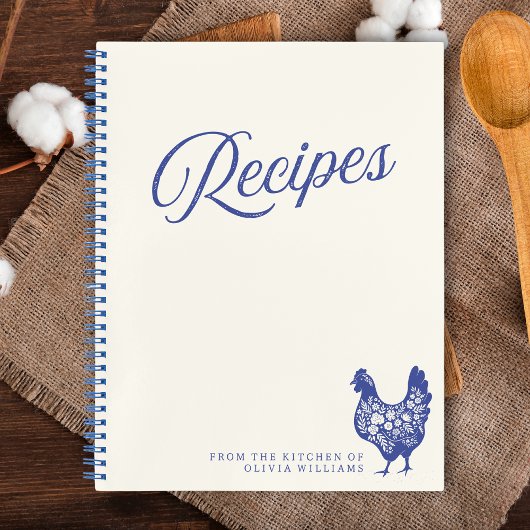 Niedliches Rezept Blaues botanisches Huhn Custom F Notizblock