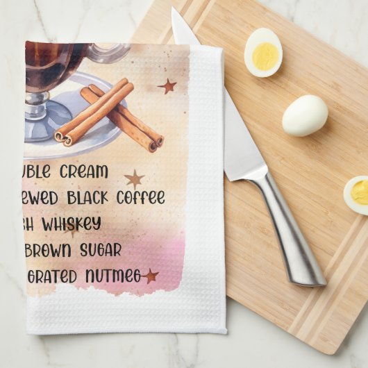 Niedliches Rezept für irischen Kaffee Geschirrtuch (Viertel Falte)