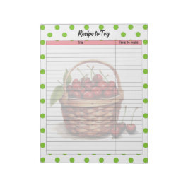 Niedliches Rezept Notepad Notizblock