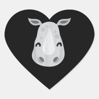 Niedliches Rhino Animal Face DIY Lazy Halloween-Ko Herz-Aufkleber