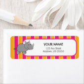 Niedliches Rhino auf rosa und orangefarbene Streif (Insitu)