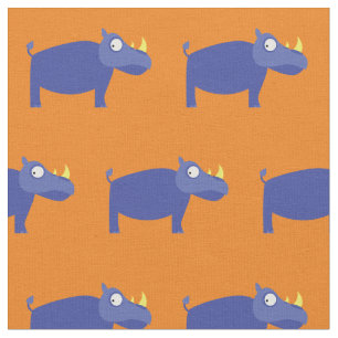 Niedliches Rhino Kid Baby Kinderzimmer Orange Rhin Stoff