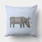 Niedliches Rhinoceros Personalisiert Kissen (Vorderseite)