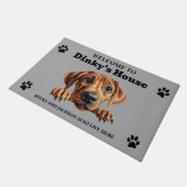 Niedliches Rhodesian Ridgeback Dog Foto Fußmatte (Schrägansicht)