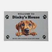 Niedliches Rhodesian Ridgeback Dog Foto Fußmatte (Vorderseite)