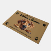 Niedliches Rhodesian Ridgeback Dog Foto Fußmatte (Schrägansicht)