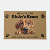 Niedliches Rhodesian Ridgeback Dog Foto Fußmatte (Vorderseite)