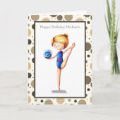Niedliches Rhythmisches Gymnast mit Ball Happy Bir Karte (Vorderseite)