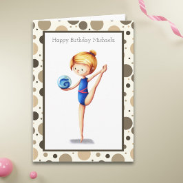 Niedliches Rhythmisches Gymnast mit Ball Happy Bir Karte