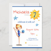 Niedliches Rhythmusgymnastik illustriert Magneteinladung (Vorderseite)