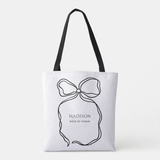 Niedliches Ribbon Doodle Personalisierte Trauzeugi Tasche (Rückseite)