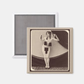 Niedliches Risqué-Flapper-Girl der 1920er Jahre Magnet (Vorderseite/Rückseite)