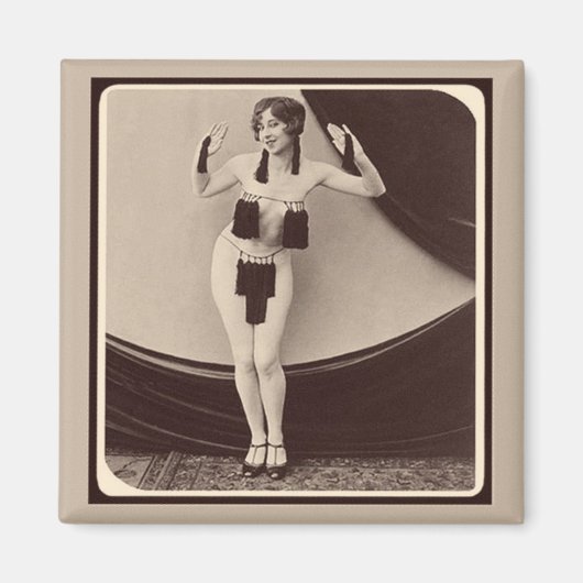 Niedliches Risqué-Flapper-Girl der 1920er Jahre Magnet (Vorne)