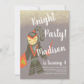 Niedliches Ritter Party Doodle Einladung (Vorderseite)