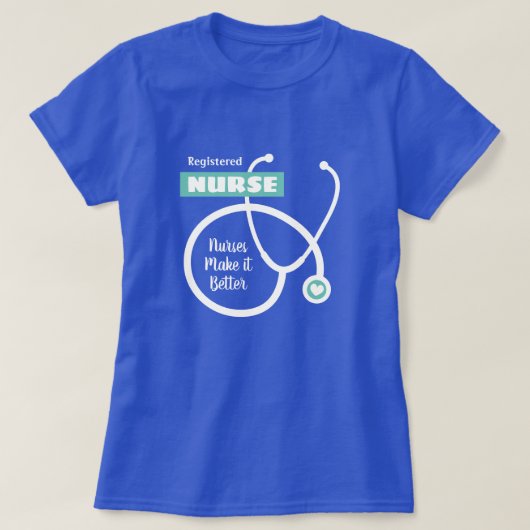 Niedliches RN-Krankenpflege im Shirt mit Stethosko (Design vorne)
