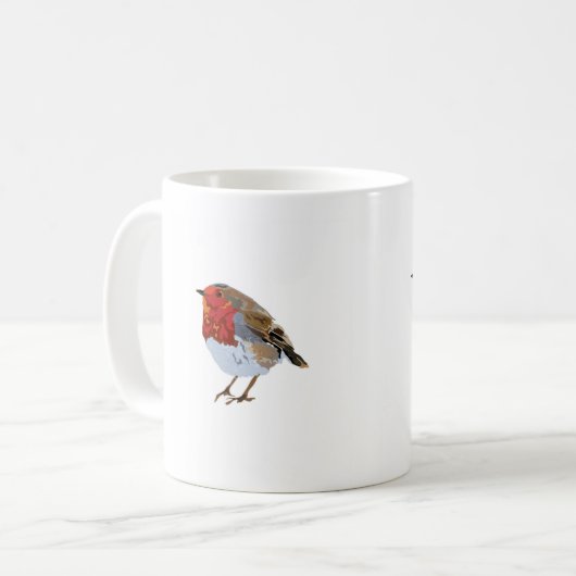 Niedliches Robin-Zeichnen Kaffeetasse (Vorderseite Links)