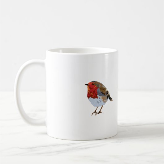 Niedliches Robin-Zeichnen Kaffeetasse (Links)