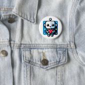 Niedliches Robot Holding Heart - Adorable Liebe & Button (Beispiel)