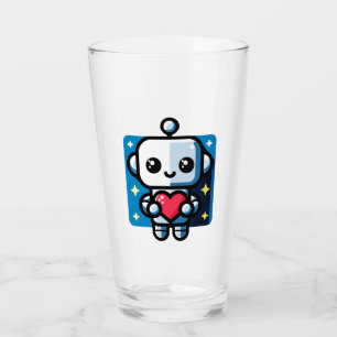 Niedliches Robot Holding Heart - Adorable Liebe & Glas