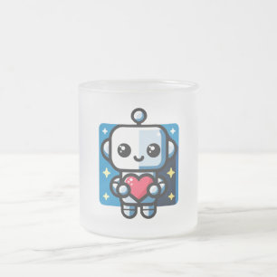 Niedliches Robot Holding Heart - Adorable Liebe &  Mattglastasse